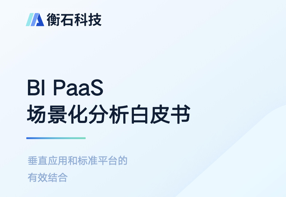 衡石BI PaaS  场景化分析白皮书